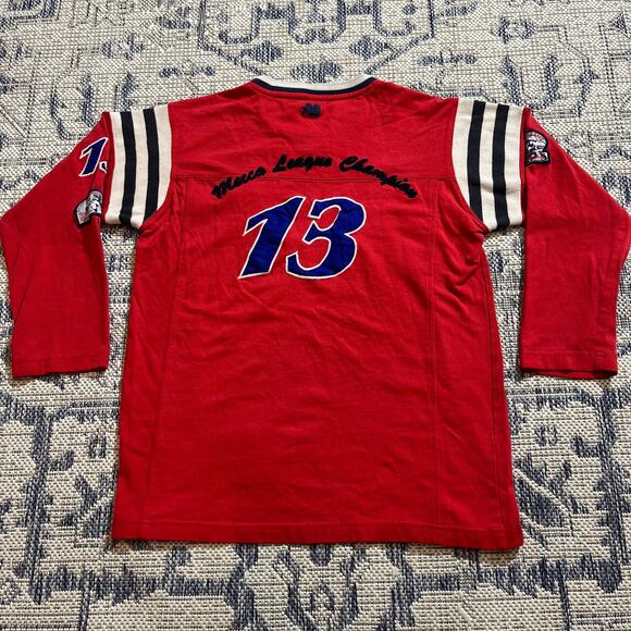 VTG Y2K Mecca Streetwear Football Jersey Style Shirt Red Striped SZ S - Picture 3 of 6